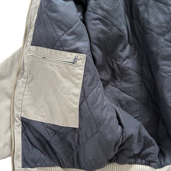 VTG Carhartt Men's J130 Hooded Lined Canvas Work Jacket Size 2XL Brown LOGO - Picture 6 of 13
